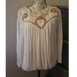 Free People Boho Style Blouse LARGE
